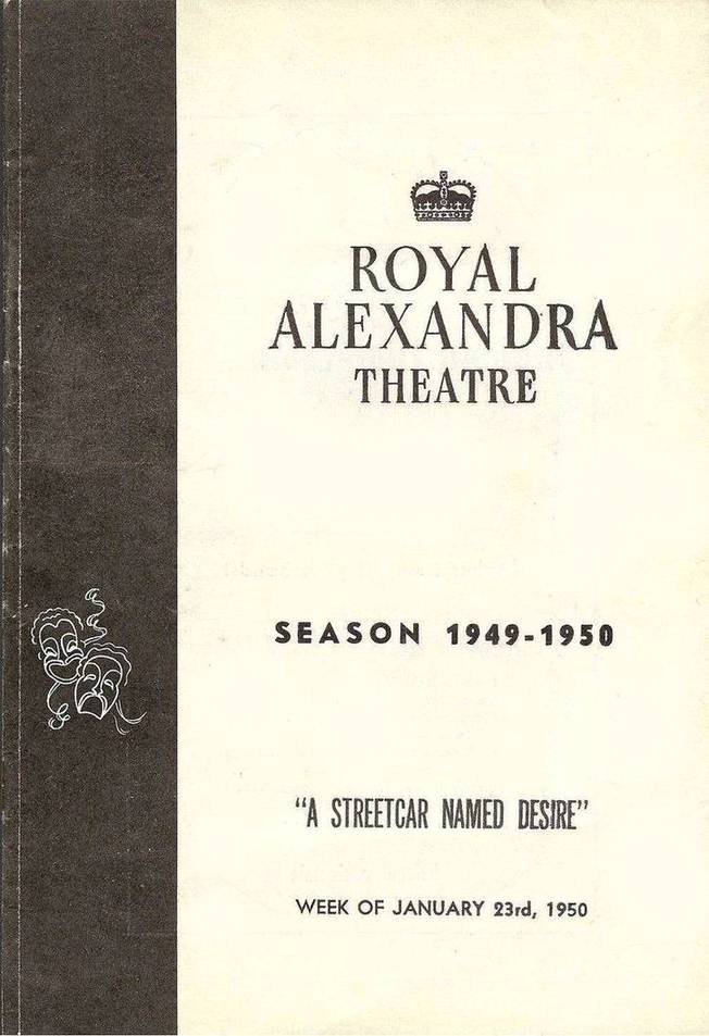 a playbill - toronto - royal alexandra theatre - cover - a streetcar named desire - january 23 1950